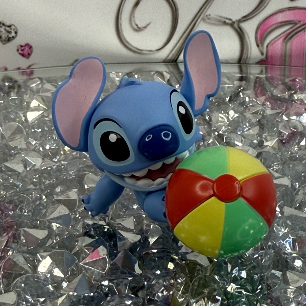 Disney Stitch Blue Figure with Colorful Beach Ball - Kids Toy mini ball